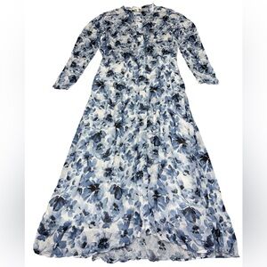 Bella Dahl Blue Floral Long Sleeve Dress